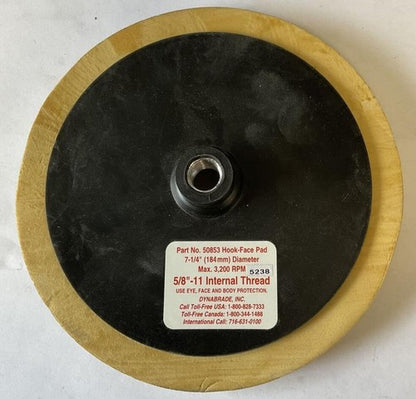 DYNABRADE 50853 HOOK-FACE PAD 7-1/4" DIAMETER 5/8"-11 INTERNAL THREAD0