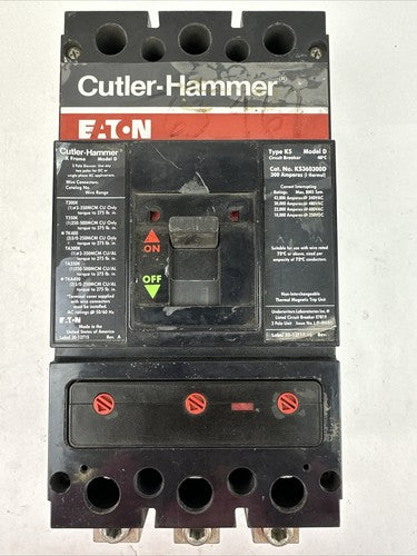 CUTLER HAMMER KS360300D CIRCUIT BREAKER MODEL D 300A 600VAC 250VDC 3P W/SNT3P11K0