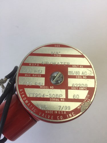 ATKOMATIC VALVE TT204-30BP SOLENOID VALVE 1/8" 115VAC 60HZ 400PSI 60AMP1