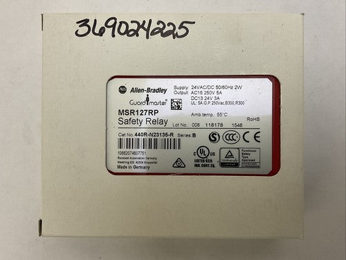 ALLEN BRADLEY 440R-N23135-R SERIES B GUARD MASTER SAFETY RELAY MSR127RP0