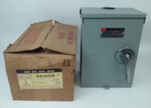 FPE RH1632R FUSIBLE SAFETY SWITCH 3P, 60A, 240VAC,4 WIRE,3 BLADES,15HP RAINPROOF0