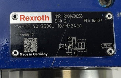 REXROTH R901430258 PORPORTIONAL CARTRIDGE VALVE 2WFCE40S500L-10/M/24G11