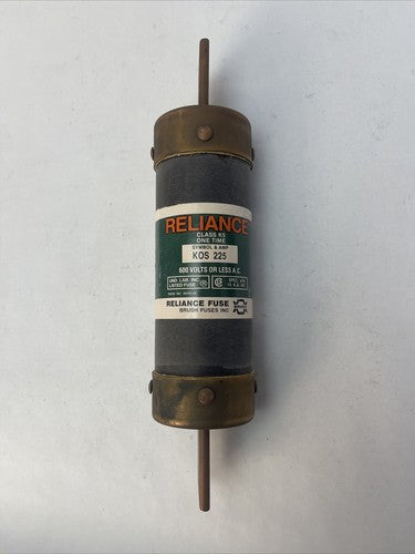 RELIANCE KOS225 CLASS K5 ONE TIME FUSE 600VAC 225AMP6