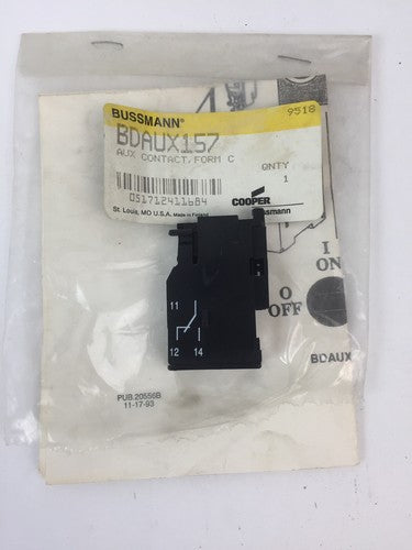 BUSSMANN BDAUX157 AUXILIARY CONTACT, FORM C0