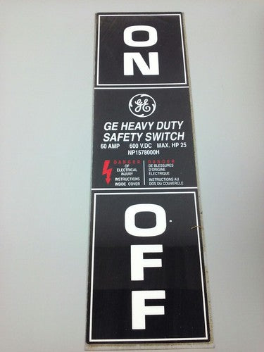  GE TH2262RDC, SAFETY SWITCH, MOD 10, 30A, 600VAC/250VDC, MAX H.P. 35, TYPE 3R1