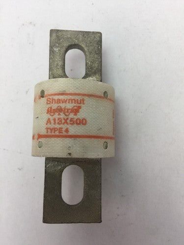 GOULD SHAWMUT AMPTRAP A13X500 FUSE 500AMP 130V TYPE 40