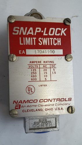 New Namco EA170-41100 Snap-Lock Limit Switch 600 Vac 20 Amps 0