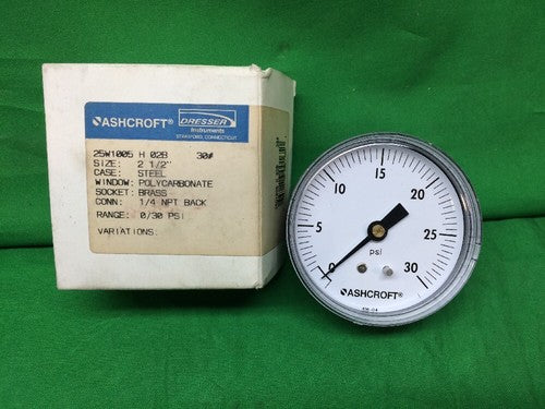 ASHCROFT 20W1005 H 02B 30PSI 2 1/2" 1/4 NPT BLACK0