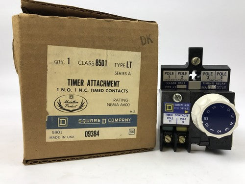 Square D 8501 LT Timer Attachment 1 N.O. 1 N.C. Timed Contacts0