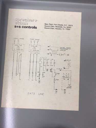 SPRECHER + SCHUH CA3-12 CONTACTOR CT3-12 OVERLOAD RELAY WITH ENCLOSURE RESET 5