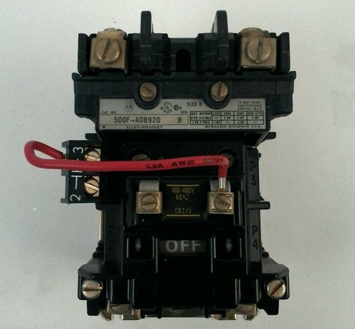 ALLEN-BRADLEY 500F-AOB920 / AC CONTACTOR / SIZE 0 / 2-POLE / NO CONTACTS0