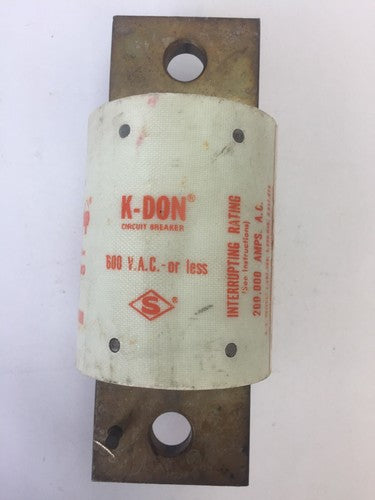 SHAWMUT A4BY1600 AMP-TRAP CURRENT LIMITING FUSE FORM 480 TYPE 55AL 600VAC K-DON 3