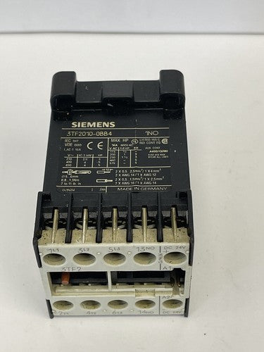 SIEMENS - 3TF2010-0BB4 - CONTACTOR - SIZE 00, 3-POLE AC-3, 4KW/400V, DC 24V6