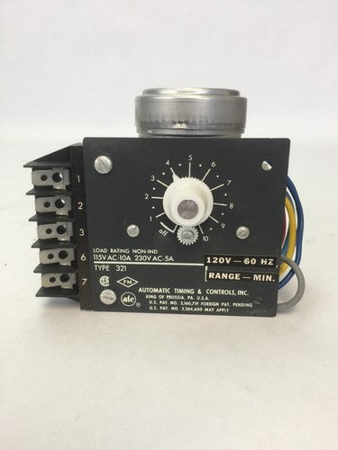 ATC 321B014A01T1XX TIME DELAY RELAY 120V 60HZ 115CAC 10A 230VAC 5A2