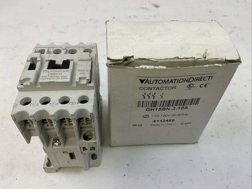 AUTOMATIONDIRECT GH15BN-3-10A CONTACTOR 600VAC 20A 3PH 7.5HP COIL 110-120V0