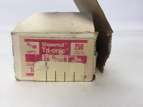 SHAWMUT TRI-ONIC TR15/100R TIME DELAY FUSE 15/100A 250VAC CLASS RK5 (BOX OF 10)1