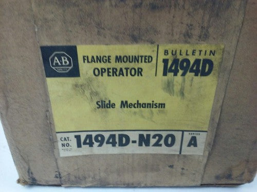 ALLEN BRADLEY 1494D-N20 SER. A FLANGE MOUNTED OPERATOR, SLIDE MECHANISM, 1494D1