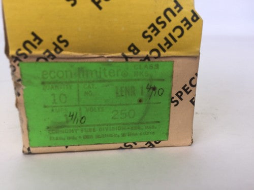 ECONOMY LENR 1-4/10 ECON-LIMITER CLASS RK5 FUSE 250VAC 1-4/10AMP (BOX OF 10)1