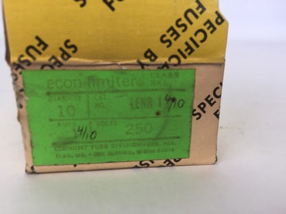 ECONOMY LENR 1-4/10 ECON-LIMITER CLASS RK5 FUSE 250VAC 1-4/10AMP (BOX OF 10)1