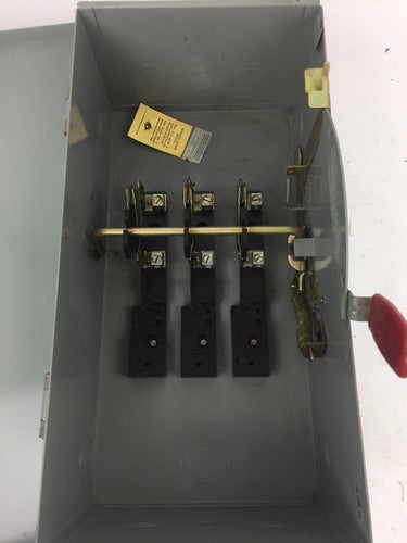 WESTINGHOUSE GUN323 SAFETY SWITCH 240 VOLT AC 100 AMP TYPE 1 ENCLOSURE INDOOR8