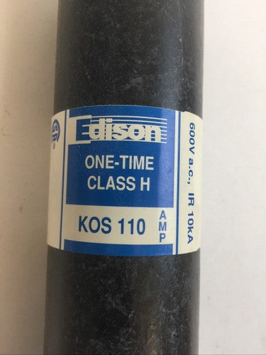 EDISON KOS110 ONE-TIME CLASS H FUSE 110AMP 600VAC3