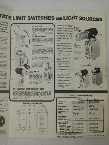 XERCON D0-10 EYE-BALL OPERATED LIMIT SWITCH 8