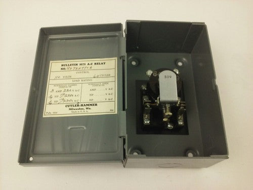 CUTLER HAMMER, 9575H770A, 509- A.C. RELAY, NEMA 1, 110V, 60 HZ, 1/4 H.P., NEW 2