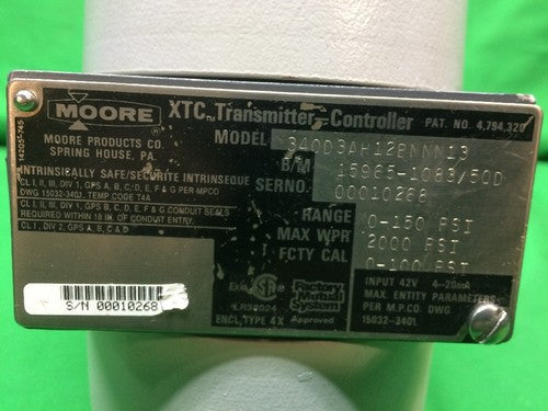 MOORE XTC PRESSURE TRANSMITTER CONTROLLER 340D3AH12BNNN131