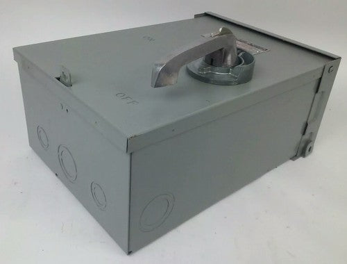 FPE RH1632R FUSIBLE SAFETY SWITCH 3P, 60A, 240VAC,4 WIRE,3 BLADES,15HP RAINPROOF9