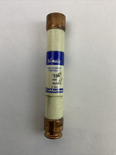 FERRAZ SHAWMUT TRS30R TRI-ONIC DUAL ELEMENT FUSE 30AMP 600VAC 300VDC (LOT OF 3)1