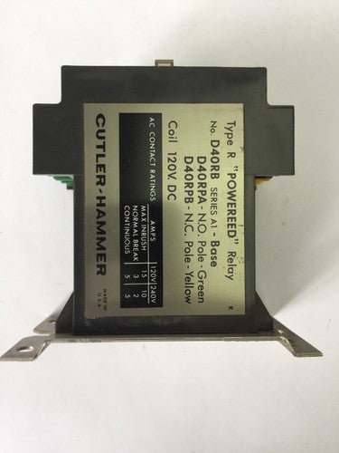 CUTLER HAMMER D40RB TYPE R POWEREED RELAY 120/240V COIL 120VDC (D40RPA D40RPB)2