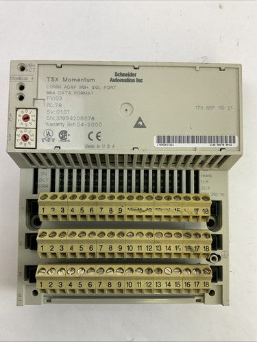 SCHNEIDER 170ADM35010 I/O BASE 24VDC 16PT IN 170NEF11021 COMM ADAP MB+ SGL PORT0