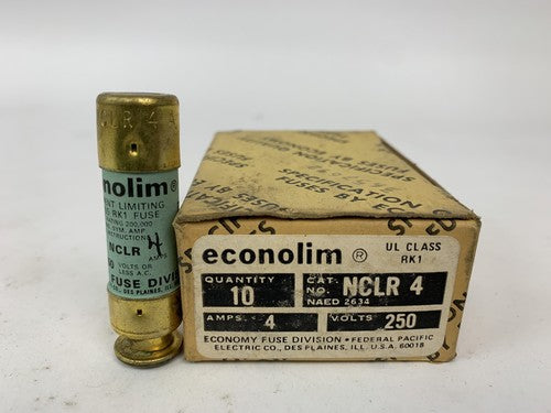 Economy Fuse Econolim NCLR 4 4A 250V Fuse "Lot of 10"0