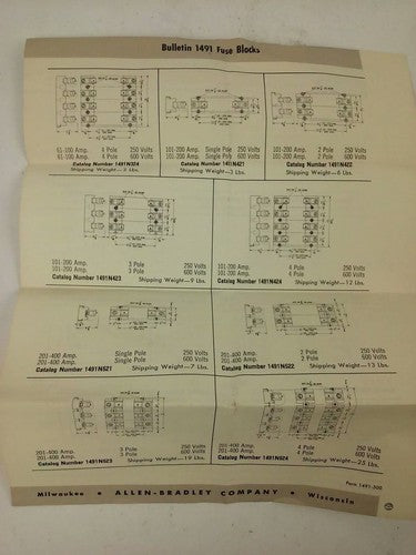 ALLEN BRADLEY 1491-N223 SER. A, FUSE BLOCK, 60A-250V, 30A- 600V, 3P, NEW OTHER7