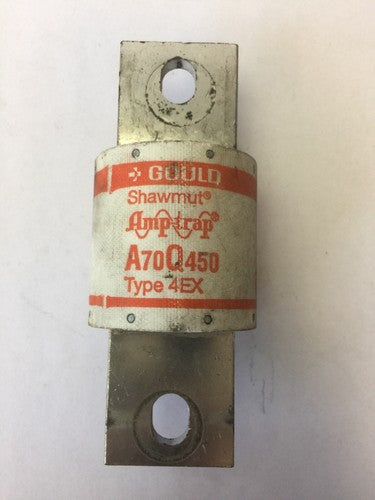 GOULD SHAWMUT AMPTRAP A70Q450 FUSE 450 AMP 700 VAC TYPE 4EX FORM 1010