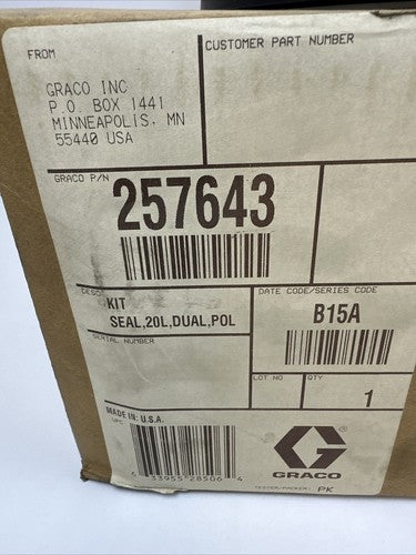 GRACO 257643 KIT SEAL 20L DUAL POLY1