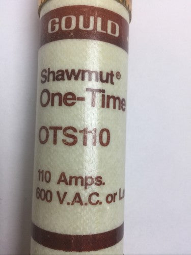 GOULD SHAWMUT OTS110 ONE-TIME FUSE 110AMP 600VAC CLASS K52