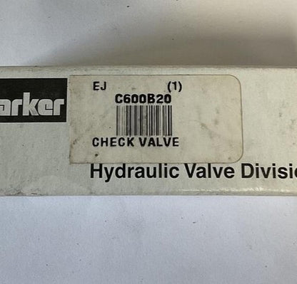 PARKER C600B20 CHECK VALVE 2000PSI 138BAR2