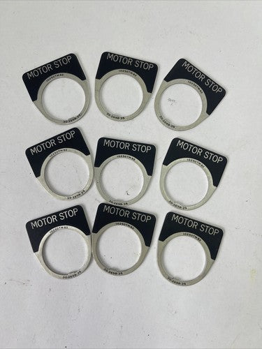 CUTLER HAMMER EATON 10250TM82 MOTOR STOP LEGEND PLATE 30-2698-35 (LOT OF 9)0