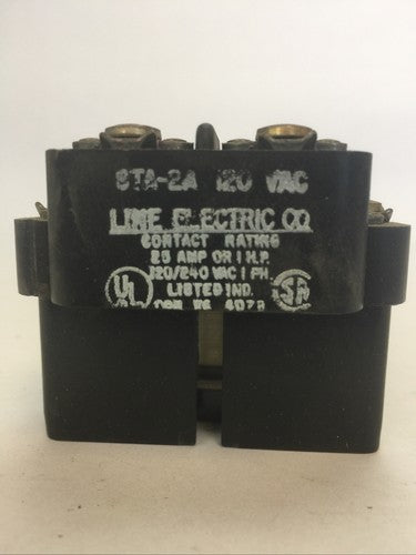 LINE ELECTRIC STA-2A RELAY 25AMP 1HP 2POLE 120VAC1