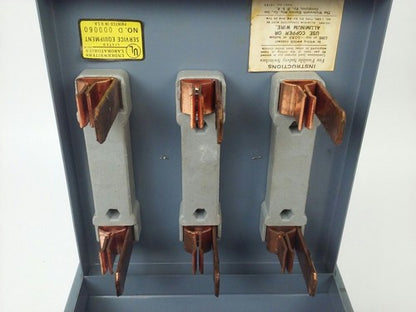 WADSWORTH 3810N FUSIBLE SERVICE DISCONNECT 3PH 4 WIRE 100A 120/240VAC 4