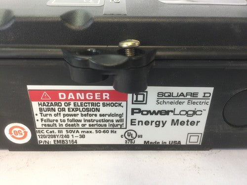 SQUARE D EMB3164 POWER LOGIC ENERGY METER 250VAC 1