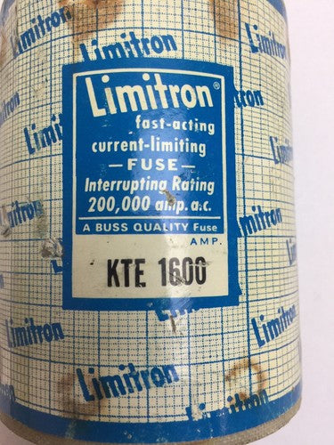 BUSSMAN LIMITRON KTE 1600 FAST-ACTING CURRENT-LIMITING FUSE 1600A 600VAC CLASS L1