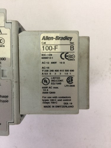 ALLEN BRADLEY 700-CF400D* CONTACTOR  600VAC 25A COIL 24VDC 100-F 2