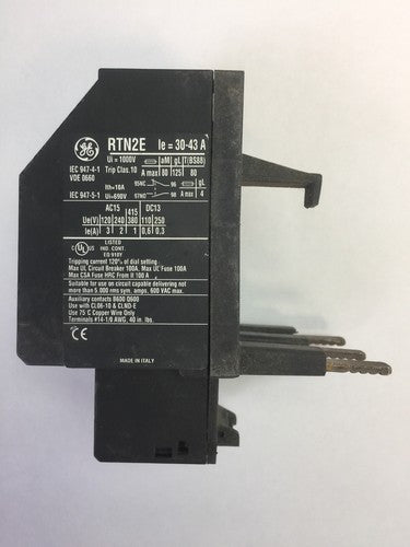 GE RTN2E OVERLOAD RELAY 600VAC 30-43A0