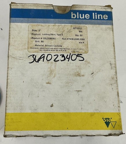 BLUE LINE 03LD080S3 LOCKING DISCS TYPE3 80GRIT QTY25  120GRIT QTY2 3"1