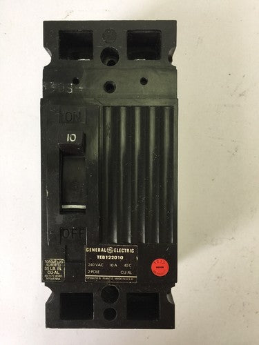 GE TEB122010 CIRCUIT BREAKER 240VAC 10A 2 POLE0