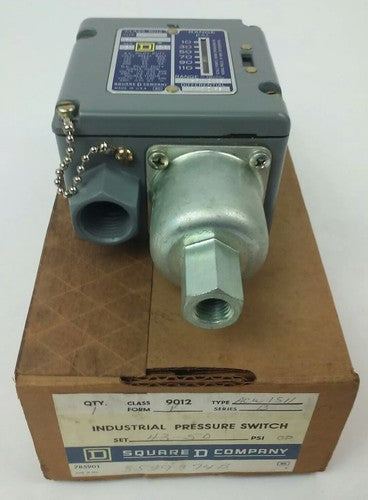 SQUARE D 9012 ACW1S11 SER.B, PRESSURE SWITCH, SET 43-50 PSI, FORM V, 9012 ACW10