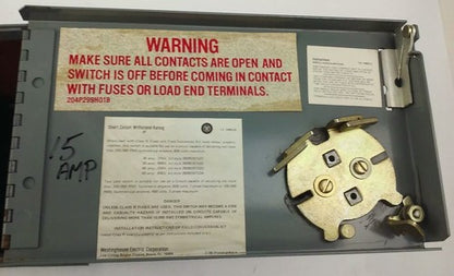 WESTINGHOUSE FDPT2211R SER.B FUSIBLE TWIN PANELBOARD SWITCH 30A 240V 2P 7.5HP9
