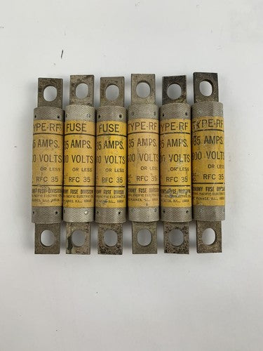Economy Fuse RFC35 35A 600V Type-RF Fuse "Lot of 6"0